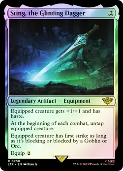 MTG FOIL Sting, the Glinting Dagger - The Lord of the Rings #250 - Image 1
