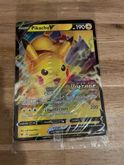 Pikachu V Vivid Voltage 043/185 Jumbo Promo Card UK GAME UK Exclusive - Sealed - Image 1