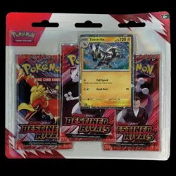 Pokemon TCG: Destined Rivals 3-Pack Blister Zebstrika SEALED - Image 1