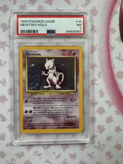 Pokemon 1999 TCG Mewtwo Base Set 10/102 Holo Unlimited Holo Rare PSA 7 - Image 1