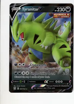 TYRANITAR V BATTLE STYLES SET ULTRA RARE HOLO-FOIL POKEMON 097/163 NM/M - Image 1