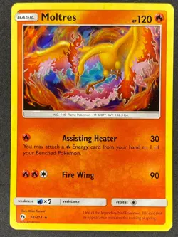 Pokemon Moltres Cracked Ice Holo 38/214 Lost Thunder LP/NM - Image 1