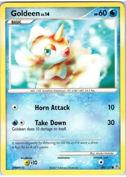 Pokemon TCG Goldeen Lv.14 Diamond & Pearl 84/130 Regular Common Card NM - Image 1