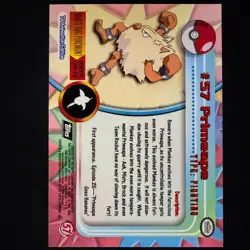 topps Pokemon TV Animation Edition Series 1 Rainbow Holo Foil #57 Primeape - Image 2