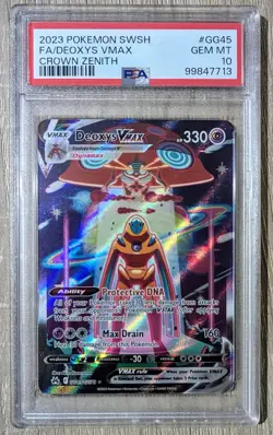 2023 Pokemon SWSH Deoxys VMAX PSA 10 Crown Zenith GG45/GG70 - Image 1