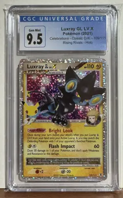 CGC 9.5 LUXRAY LV.X 109/111 CELEBRATIONS CLASSIC COLLECTION POKEMON TCG - Image 1