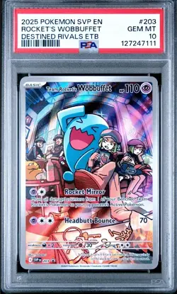2025 Pokemon Destined Rivals Rocket's Wobbuffet Promo PSA 10 - Image 1