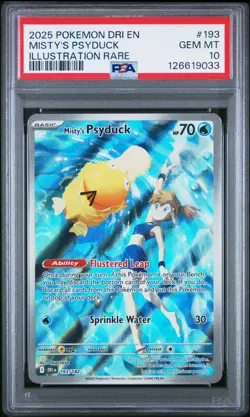 2025 POKEMON DRI EN-DESTINED RIVALS ILLUSTRATION RARE MISTY'S PSYDUCK PSA 10 - Image 1