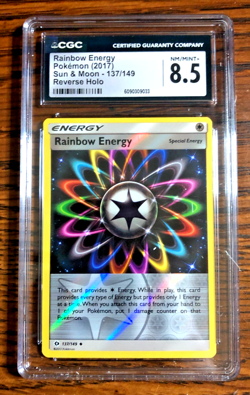 Rainbow Energy Reverse Holo #137 - CGC NM/MINT+ 8.5 - Sun & Moon - Pokemon TCG - Image 1