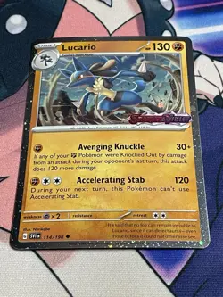 Lucario - Pokemon Cosmos Holo SV01: Scarlet & Violet Base 114/198 Stamped Promo - Image 1