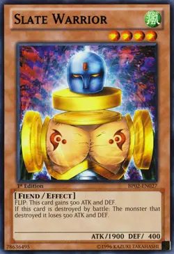 Slate Warrior - BP02-EN027 - Rare - 1st Edition Lightly Played Battle Pack 2: Wa - Image 1