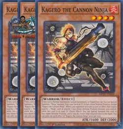Yugioh! 3x Kagero the Cannon Ninja MP23-EN169 Common 1st Ed NM - Image 1