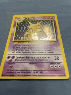 Alakazam Pokemon TCG Base Set Card 1/102 Holo WRONG HOLO PATTERN, LP/MP - Image 3