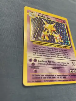 Alakazam Pokemon TCG Base Set Card 1/102 Holo WRONG HOLO PATTERN, LP/MP - Image 4