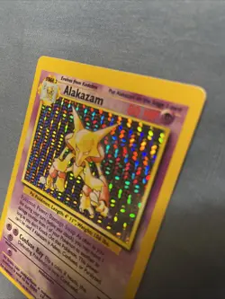 Alakazam Pokemon TCG Base Set Card 1/102 Holo WRONG HOLO PATTERN, LP/MP - Image 5