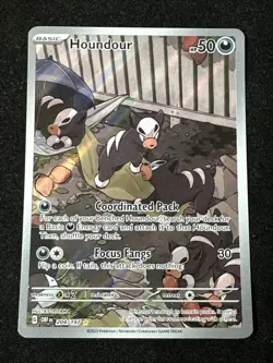 Houndour OBF 204/197 IR Obsidian Flames Illustration Rare Card Pokemon TCG NM - Image 1