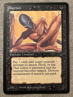 Magic MTG Legends Imprison Excellent LP Banned DISAVOWED CARD 1994 - Image 1