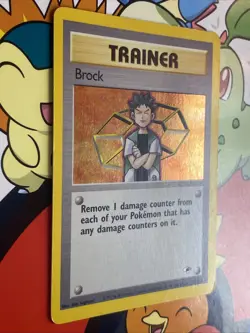 Pokemon TCG Card Brock Gym Heroes 2000 Unlimited Holo Rare, Card 15/132 LP+ - Image 2