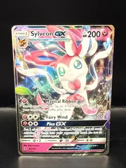 Pokemon Sylveon GX Full Art Holo Card 92/145 Sm-Guardians Rising - Image 1