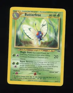 Pokemon WOTC Card - Butterfree - Neo Discovery - Non-Holo Rare - 19/75 - MP - Image 1