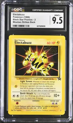 CGC 9.5 MINT+ Electabuzz 1999 Black Star Promo 2 WB Movie Pokemon Card - Image 1