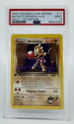 Rockets Hitmonchan 1st Edition Holo Gym Heroes Pokemon Card - Image 1