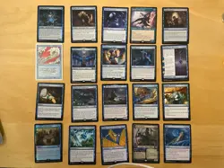 Magic The Gathering Lot Of 20 Blue Cards Including Rares and Mythics NM - Image 1