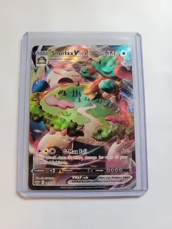 Pokemon TCG Snorlax VMAX Holo Ultra Rare Card Sword & Shield Base Set 142/202 - Image 1