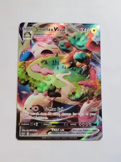 Pokemon TCG Snorlax VMAX Holo Ultra Rare Card Sword & Shield Base Set 142/202 - Image 3