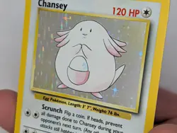 Pokemon TCG Chansey Base Set Holo Unlimited Rare Card 3/102 Vintage LP - Image 4