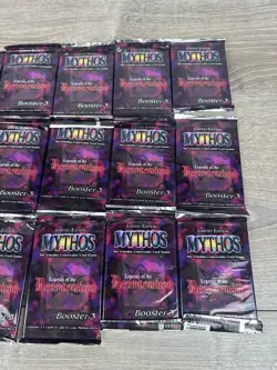 18 Packs Mythos Legends of the Necronomicon 13-Card Sealed Booster Pack 1996 Ccg - Image 3