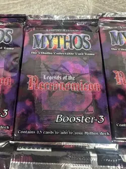 18 Packs Mythos Legends of the Necronomicon 13-Card Sealed Booster Pack 1996 Ccg - Image 4
