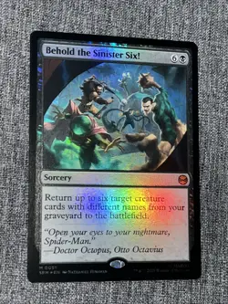 MTG Spider-Man Card 0051 Behold the Sinister Six FOIL NM/M SPM - Image 1