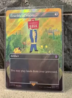 NM MTG Magic Gathering Fallout Crucible of Worlds 0885 Borderless Foil Near Mint - Image 1