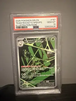2025 Pokemon Destined Rivals #187 Team Rockets Spidops Psa 10 #187 - Image 1