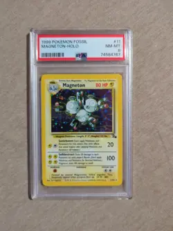 1999 Pokemon TCG Fossil Set Magneton Holo Rare 11/62 PSA 8 NM - Image 1