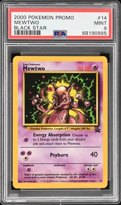 2000 POKEMON PROMO BLACK STAR #14 MEWTWO PSA 9 - Image 1