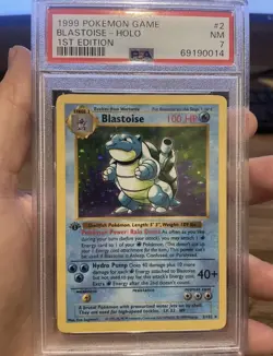 Pokemon Blastoise Base Set Shadowless 1st Edition Holo Rare #2 PSA 7 - Image 1