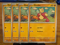 Pokemon TCG Paradox Rift Mienfoo 096/182 x4 Playset - Image 1
