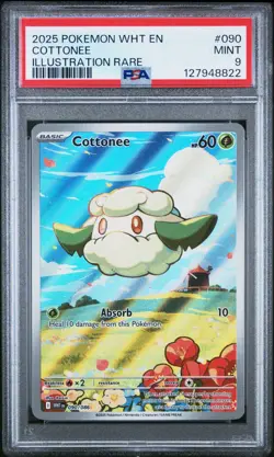 2025 Pokemon SV WHT EN-White Flare #090 COTTONEE ILLUSTRATION RARE PSA 9 - Image 1