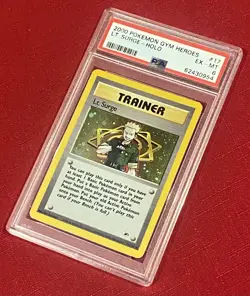 Graded 2000 Lt. Surge-Holo Pokemon Gym Heroes #17 PSA 6 EX-MT - Image 4
