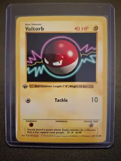 Pokemon TCG Voltorb Base Set 1st Edition (Shadowless Border) - Image 2