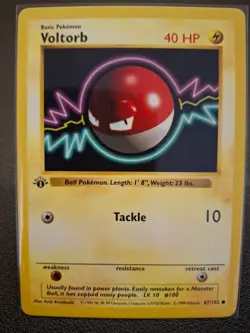 Pokemon TCG Voltorb Base Set 1st Edition (Shadowless Border) - Image 4