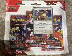 Pokemon TCG Scarlet & Violet - Destined Rivals 3 Pack Blister Kangaskhan IN HAND - Image 1