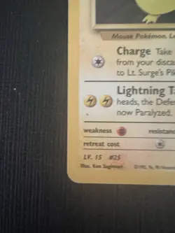 Pokemon TCG Lt. Surge's Pikachu Gym Heroes 81/132 Regular Unlimited Common MP - Image 4