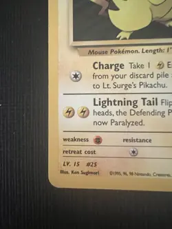 Pokemon TCG Lt. Surge's Pikachu Gym Heroes 81/132 Regular Unlimited Common MP - Image 5
