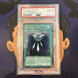 PSA 8 NEAR MINT 2005 YU-GI-Oh! Elemental Energy FEATHER SHOT EN042 Ultimate Rare - Image 2