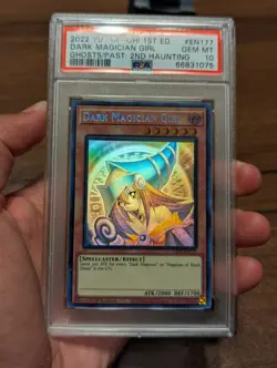 Yu-Gi-Oh Dark Magician Girl Ghost Rare 1st Edition PSA 10 - Image 4
