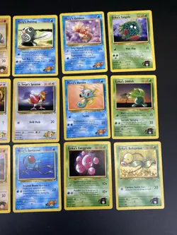 Pokemon Gym Heroes Lot (15) WOTC 1999 - Misty, Brock, Erika, Lt. Surge Cards - Image 3
