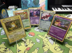 Gengar Dustox Raichu Slowpoke pokemon card lot 5 Cards NM,LP,MP Holo - Image 1